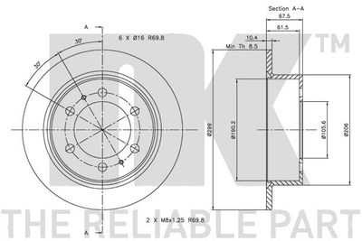 Диск тормозной NK 315003