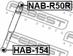 Сайлентблок амортизатора заднего FEBEST NABR50R