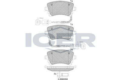 Колодки тормозные ICER 181674