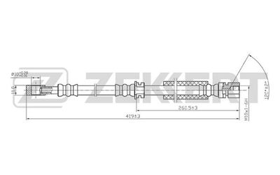 Шланг тормозной передний Zekkert BS9214