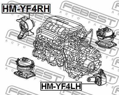 Опора двигателя правая гидравлическая FEBEST HMYF4RH