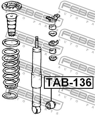 Сайлентблок заднего амортизатора нижний FEBEST TAB136