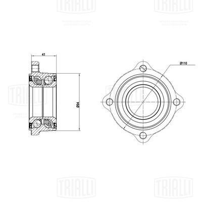 Ступица задняя с подшипником TRIALLI MR2638