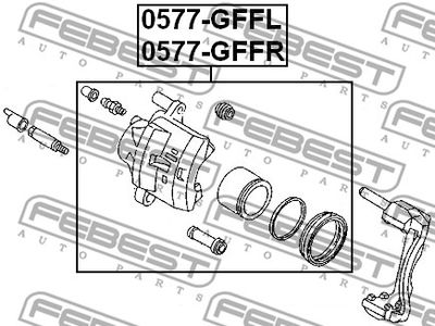 Суппорт тормозной передний левый FEBEST 0577GFFL