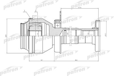 ШРУС внутренний правый комплект PATRON PCV4841