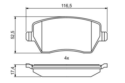 Колодки тормозные дисковые передние BOSCH 0986494856