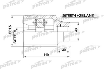 ШРУС внутренний правый комплект PATRON PCV8301