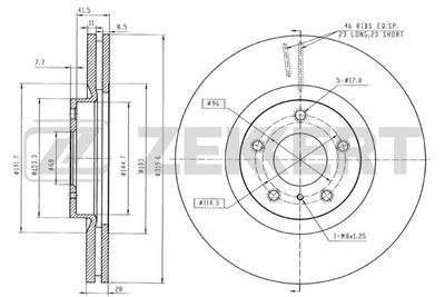 Диск тормозной передний Zekkert BS5315