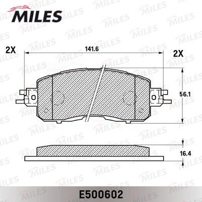 Колодки тормозные передние Miles E500602