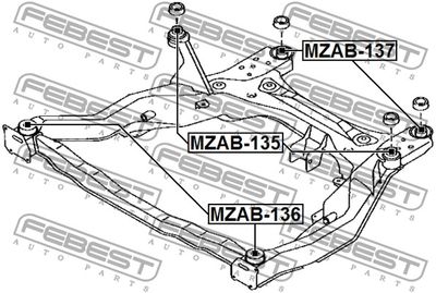 Сайлентблок подрамника FEBEST MZAB136