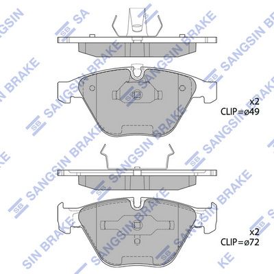 Колодки тормозные передние SANGSIN SP2163