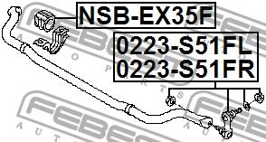 Тяга стабилизатора переднего левая FEBEST 0223S51FL