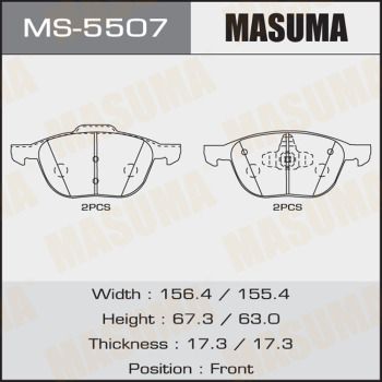 Колодки тормозные передние Masuma MS5507