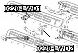 Опора шаровая переднего нижнего рычага FEBEST 0220LWD2