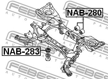 Сайлентблок заднего дифференциала FEBEST NAB280