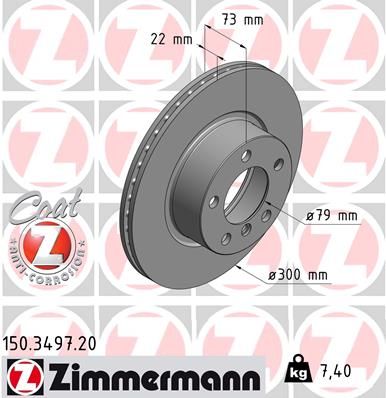 Диск тормозной ZIMMERMANN 150349720