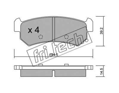 Комплект колодок для дискового тормоза TRUSTING 5270
