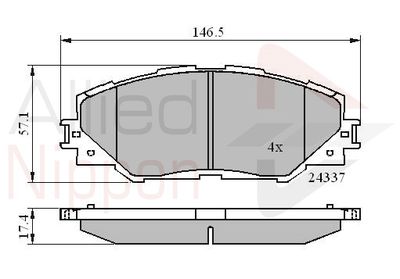 Колодки тормозные дисковые передние ALLIED NIPPON ADB01625