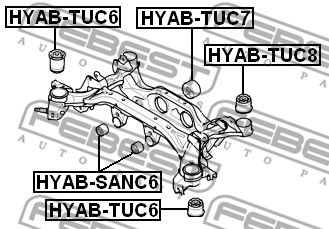 Сайлентблок подушки дифференциала FEBEST HYABSANC6