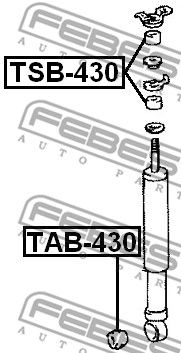 Сайлентблок переднего амортизатора FEBEST TAB430