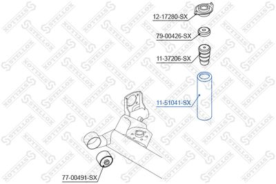Пыльник амортизатора заднего STELLOX 1151041SX