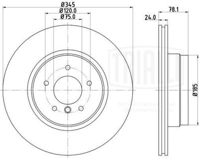 Диск тормозной задний TRIALLI DF261504