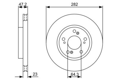 Диск тормозной передний BOSCH 0986479365