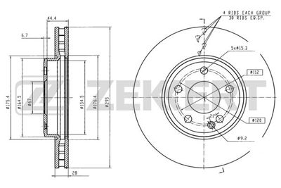 Диск тормозной передний Zekkert BS5886