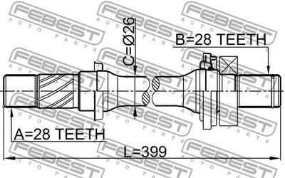 Полуось правая FEBEST 05126GG