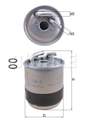 Фильтр топливный MAHLE KL2282D