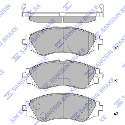 Колодки тормозные передние SANGSIN SP1102