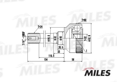 ШРУС наружный Miles GA20197