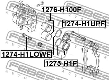 Втулка направляющая суппорта тормозного заднего FEBEST 1274H1LOWF