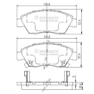 Колодки тормозные дисковые комплект NIPPARTS J3604033
