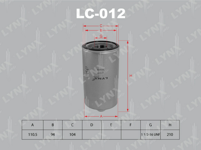 Фильтр масляный LYNXauto LC012