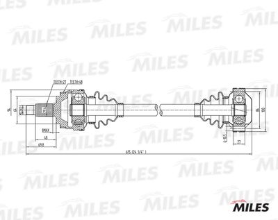 Вал приводной левый в сборе Miles GC00016