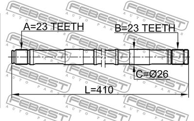Полуось левая FEBEST 0212B14LH