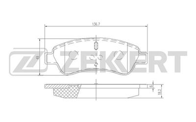 Колодки тормозные дисковые передние Zekkert BS1433