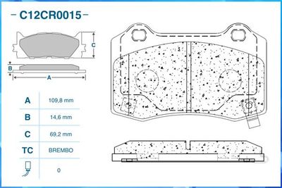 Колодки тормозные задние CWORKS C12CR0015