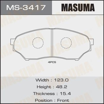 Колодки тормозные Masuma MS3417