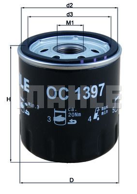 Фильтр масляный MAHLE OC1397