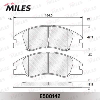 Колодки тормозные передние Miles E500142