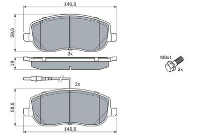 Колодки тормозные дисковые BOSCH 0986424789