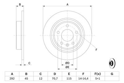 Диск тормозной задний BOSCH 0986479646