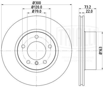 Диск тормозной передний TRIALLI DF261007
