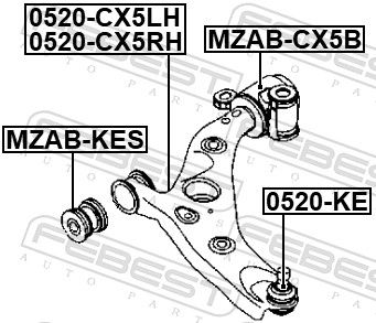 Рычаг передний левый FEBEST 0524CX5LH