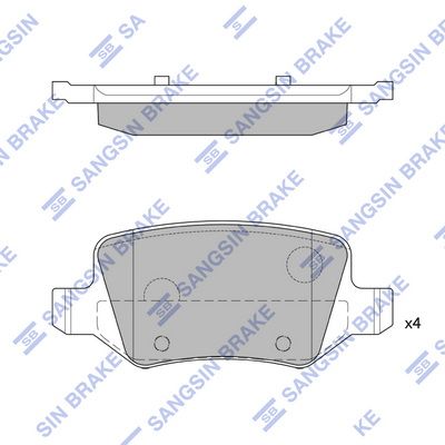 Колодки тормозные задние SANGSIN SP1748