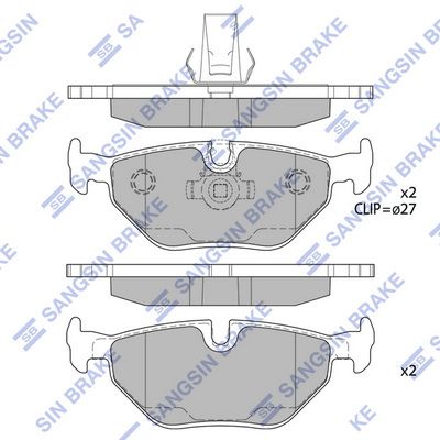 Колодки тормозные дисковые SANGSIN SP2167
