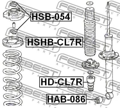 Отбойник амортизатора заднего FEBEST HDCL7R