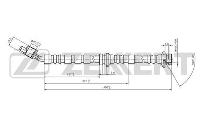Шланг тормозной передний левый Zekkert BS9033